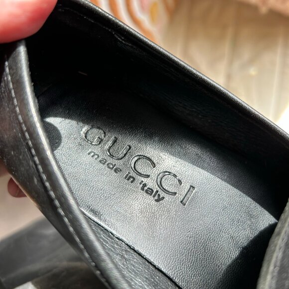 Classic Vintage Green Stripe Horsebit Gucci Leather Loafers - Picture 4 of 6